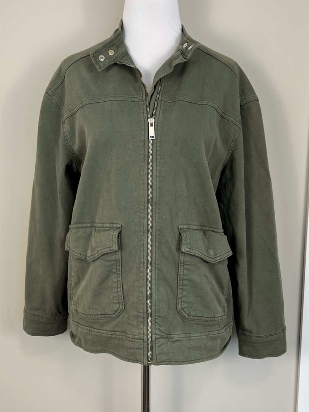 Anine Bing Henry Sage Green Zip Utility Jacket